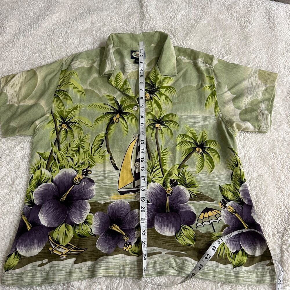 Tommy Bahama Men's Silk Shirt Sz Large Floral Beach Hawaiian Resort Summer Fun - Picture 4 of 5